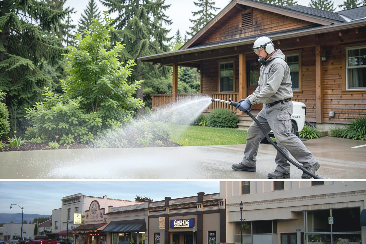 Asphalt Driveway Cleaning in Burlington, Skagit County, WA - Warm, dry days are best so the porous asphalt can dry fully after cleaning.