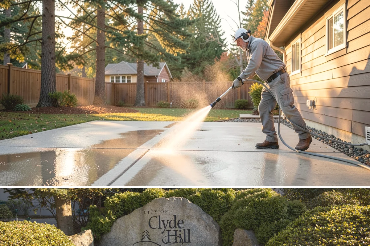 Asphalt Driveway Cleaning in Clyde Hill, King County, WA - Warm, dry days are best so the porous asphalt can dry fully after cleaning.