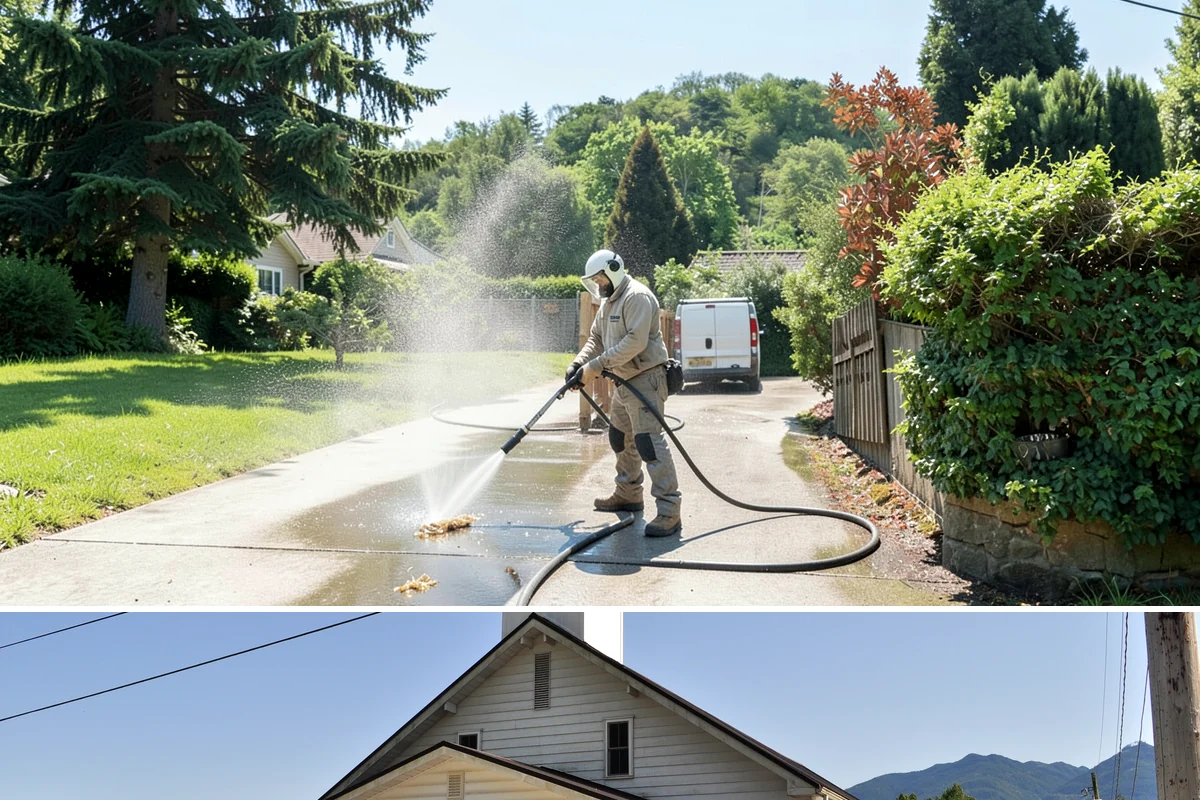 Asphalt Driveway Cleaning in Concrete, Skagit County, WA - Warm, dry days are best so the porous asphalt can dry fully after cleaning.