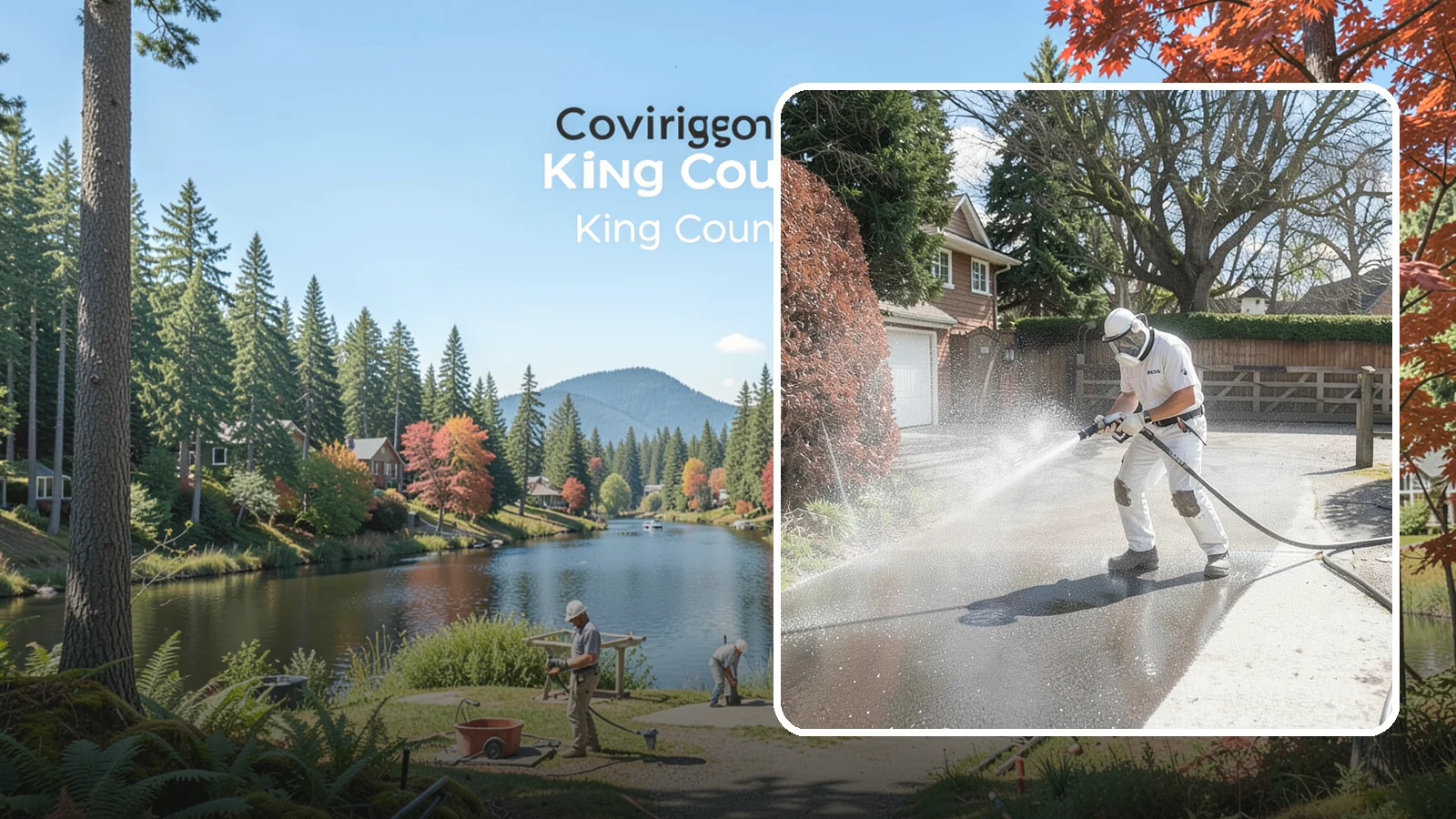 Asphalt Driveway Cleaning in Covington, King County, WA - Gentle yet effective cleaning for asphalt driveways that removes growth and grime without harming the binder.