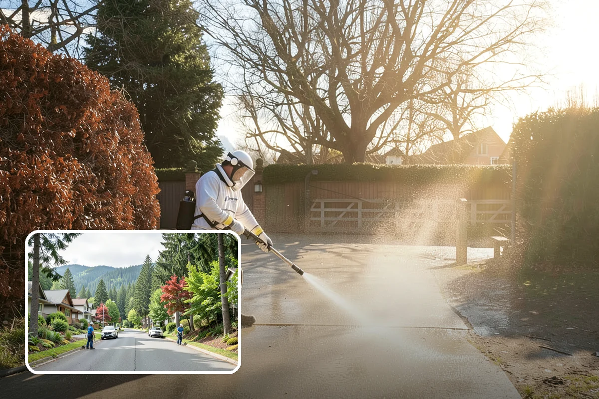 Asphalt Driveway Cleaning in Darrington, Snohomish County, WA - Cleans without dislodging asphalt aggregate