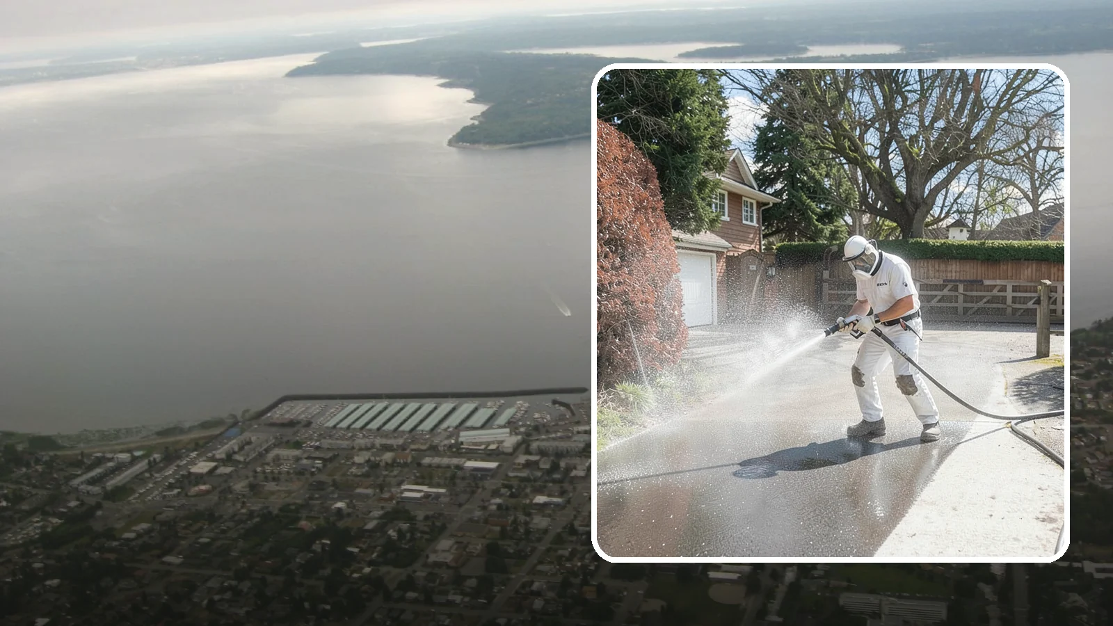 Asphalt Driveway Cleaning in Des Moines, King County, WA - Gentle yet effective cleaning for asphalt driveways that removes growth and grime without harming the binder.