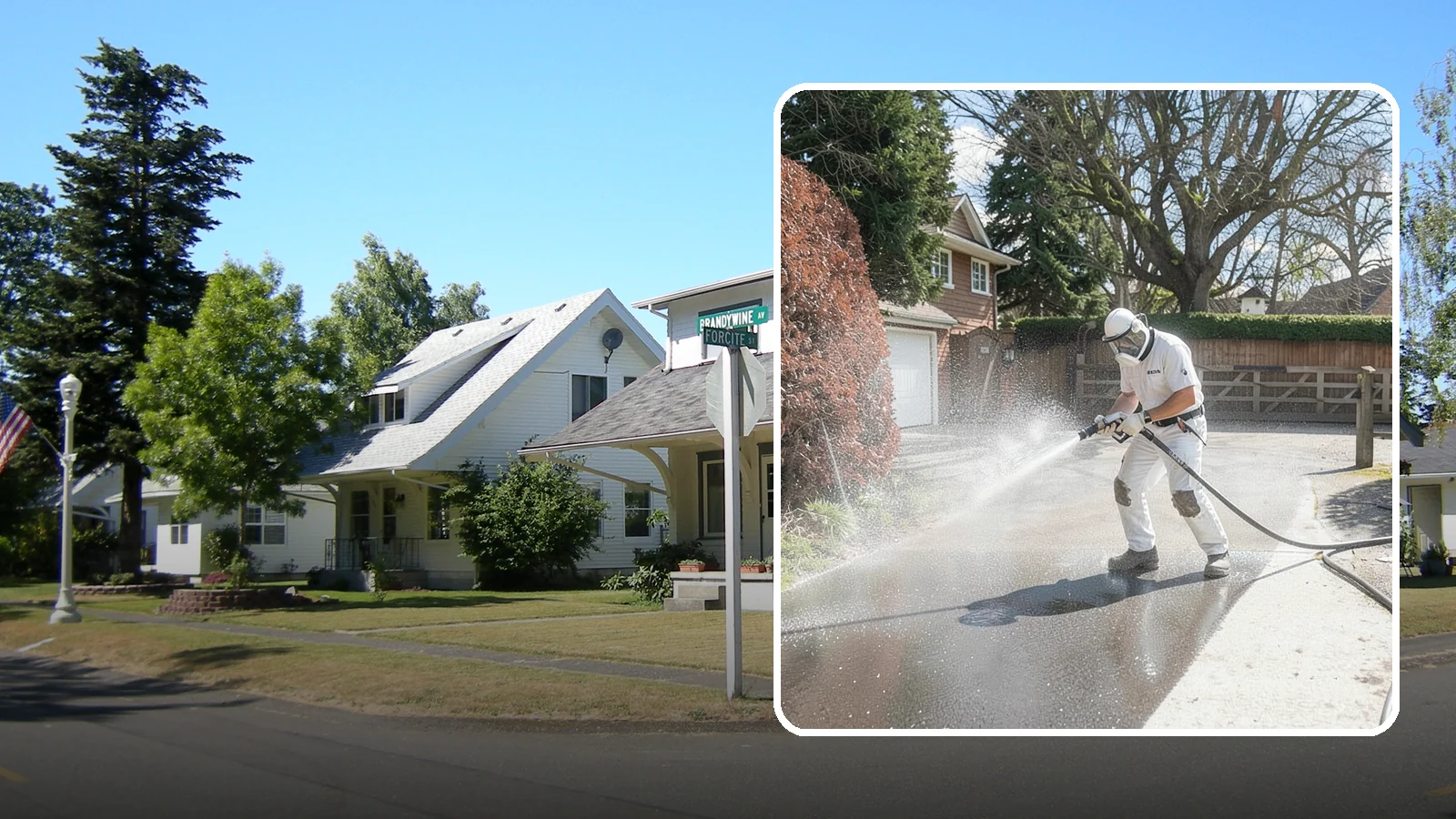 Asphalt Driveway Cleaning in DuPont, Pierce County, WA - Gentle yet effective cleaning for asphalt driveways that removes growth and grime without harming the binder.