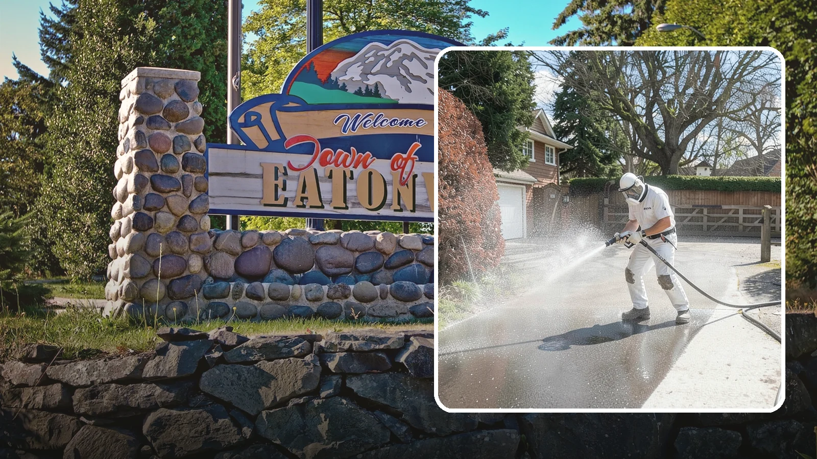 Asphalt Driveway Cleaning in Eatonville, Pierce County, WA - Gentle yet effective cleaning for asphalt driveways that removes growth and grime without harming the binder.