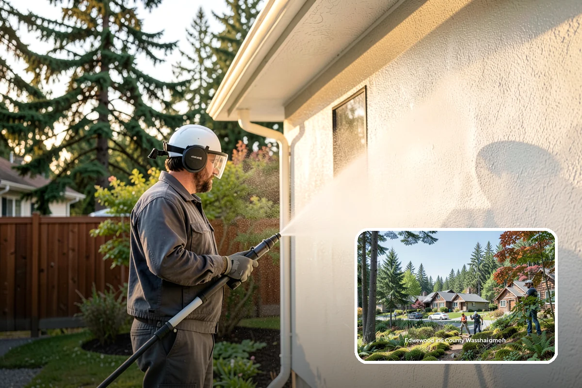 Asphalt Driveway Cleaning in Edgewood, Pierce County, WA - Cleans without dislodging asphalt aggregate
