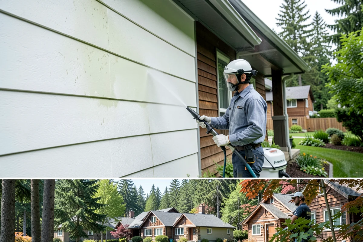 Asphalt Driveway Cleaning in Edgewood, Pierce County, WA - Warm, dry days are best so the porous asphalt can dry fully after cleaning.