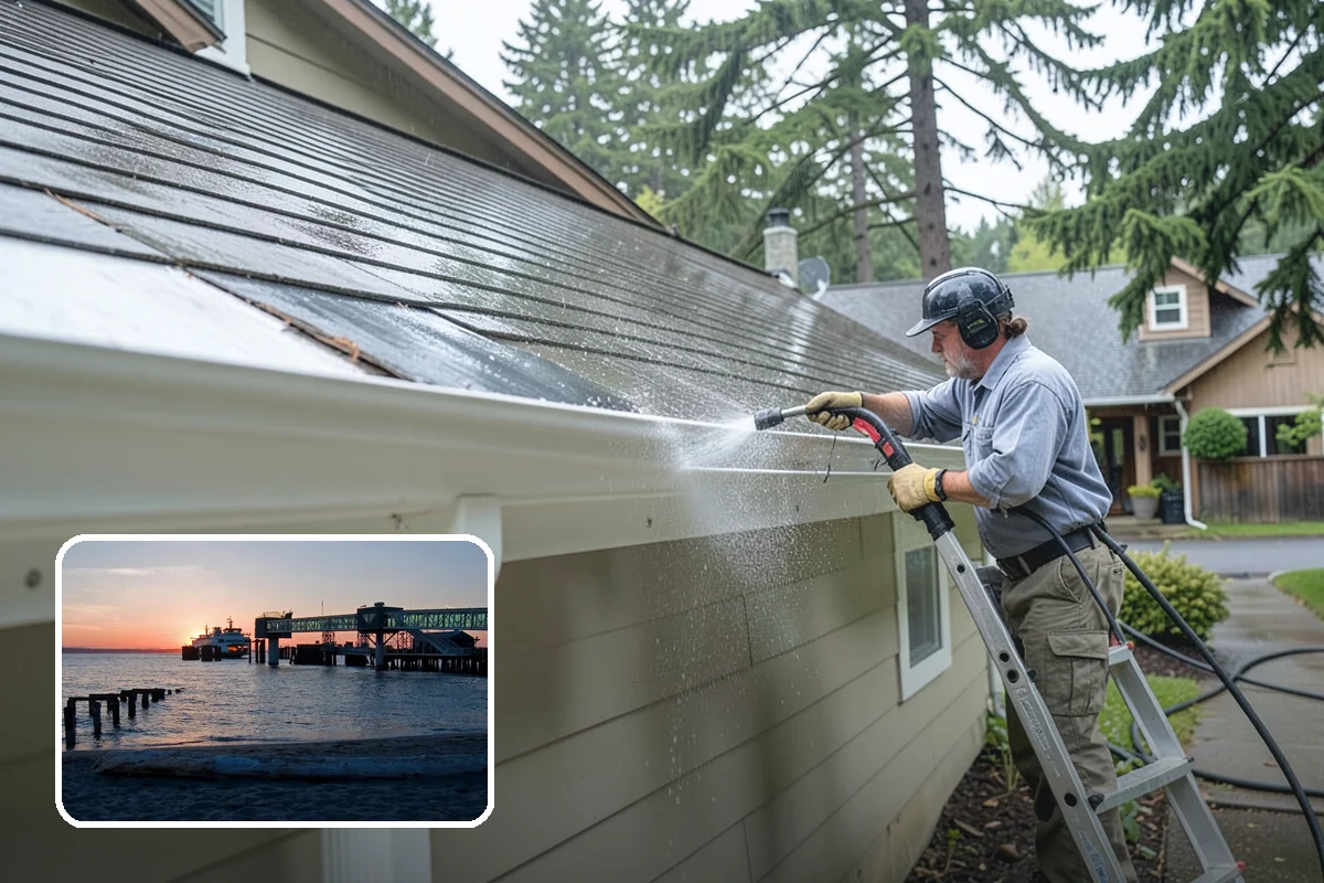 Asphalt Driveway Cleaning in Edmonds, Snohomish County, WA - Cleans without dislodging asphalt aggregate