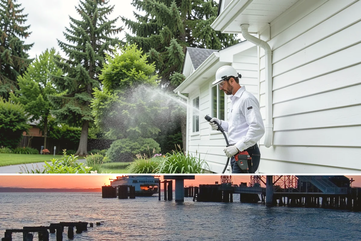 Asphalt Driveway Cleaning in Edmonds, Snohomish County, WA - Warm, dry days are best so the porous asphalt can dry fully after cleaning.