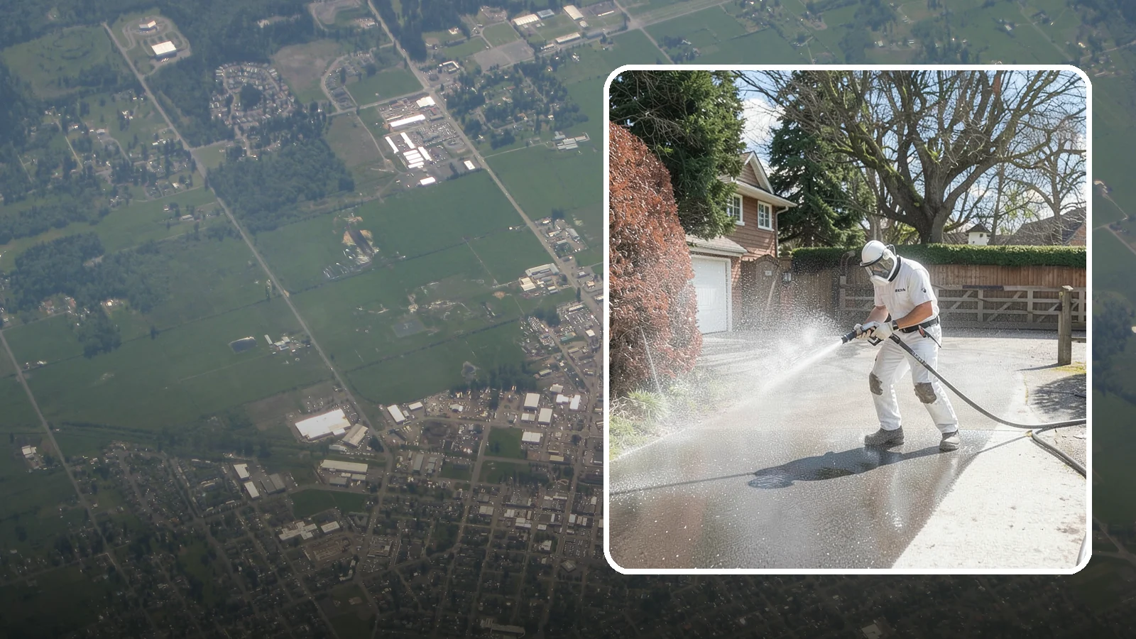 Asphalt Driveway Cleaning in Enumclaw, King County, WA - Gentle yet effective cleaning for asphalt driveways that removes growth and grime without harming the binder.