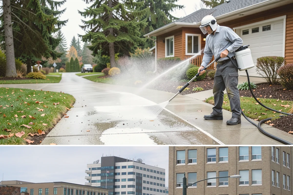 Asphalt Driveway Cleaning in Everett, Snohomish County, WA - Warm, dry days are best so the porous asphalt can dry fully after cleaning.