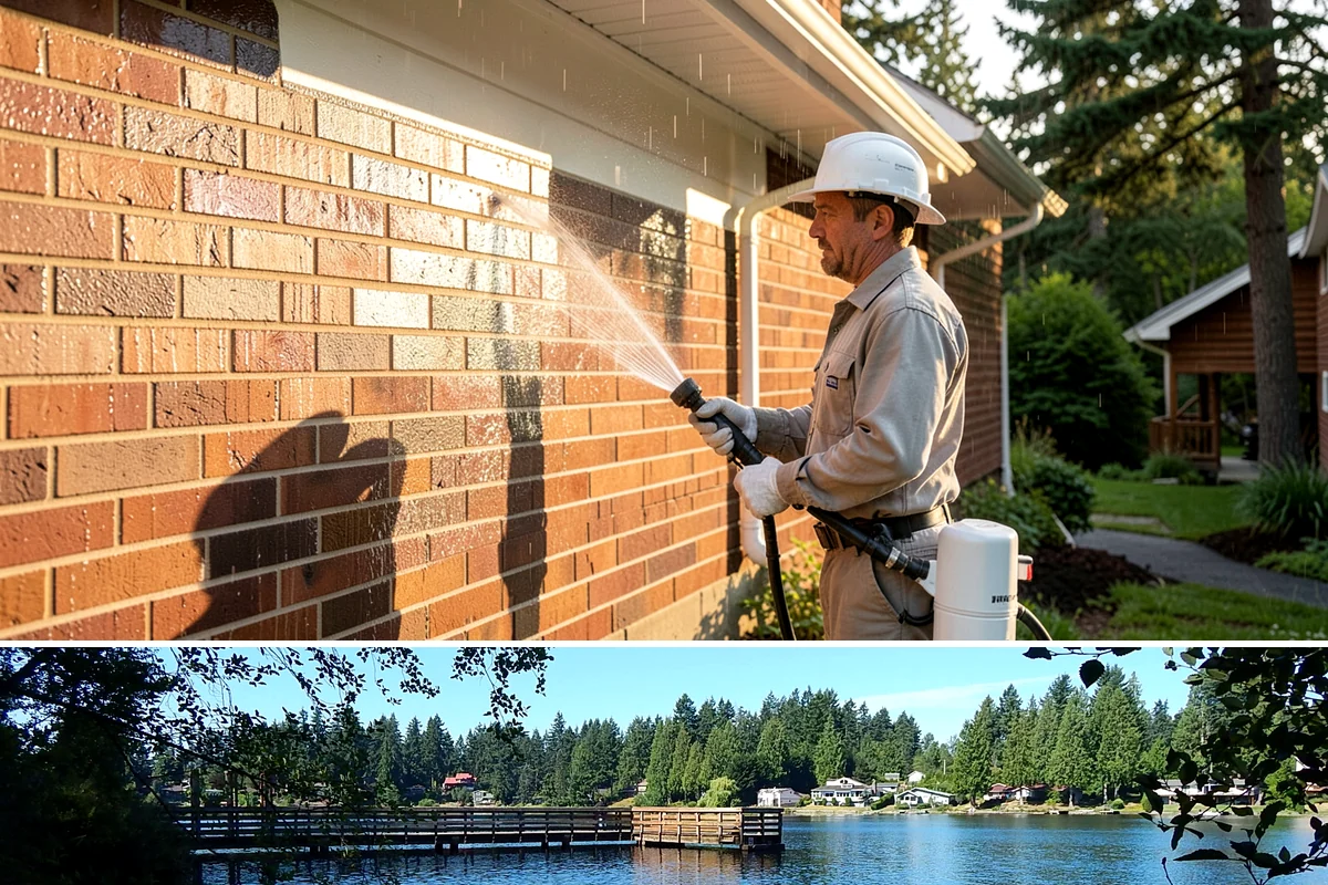 Asphalt Driveway Cleaning in Federal Way, King County, WA - Warm, dry days are best so the porous asphalt can dry fully after cleaning.