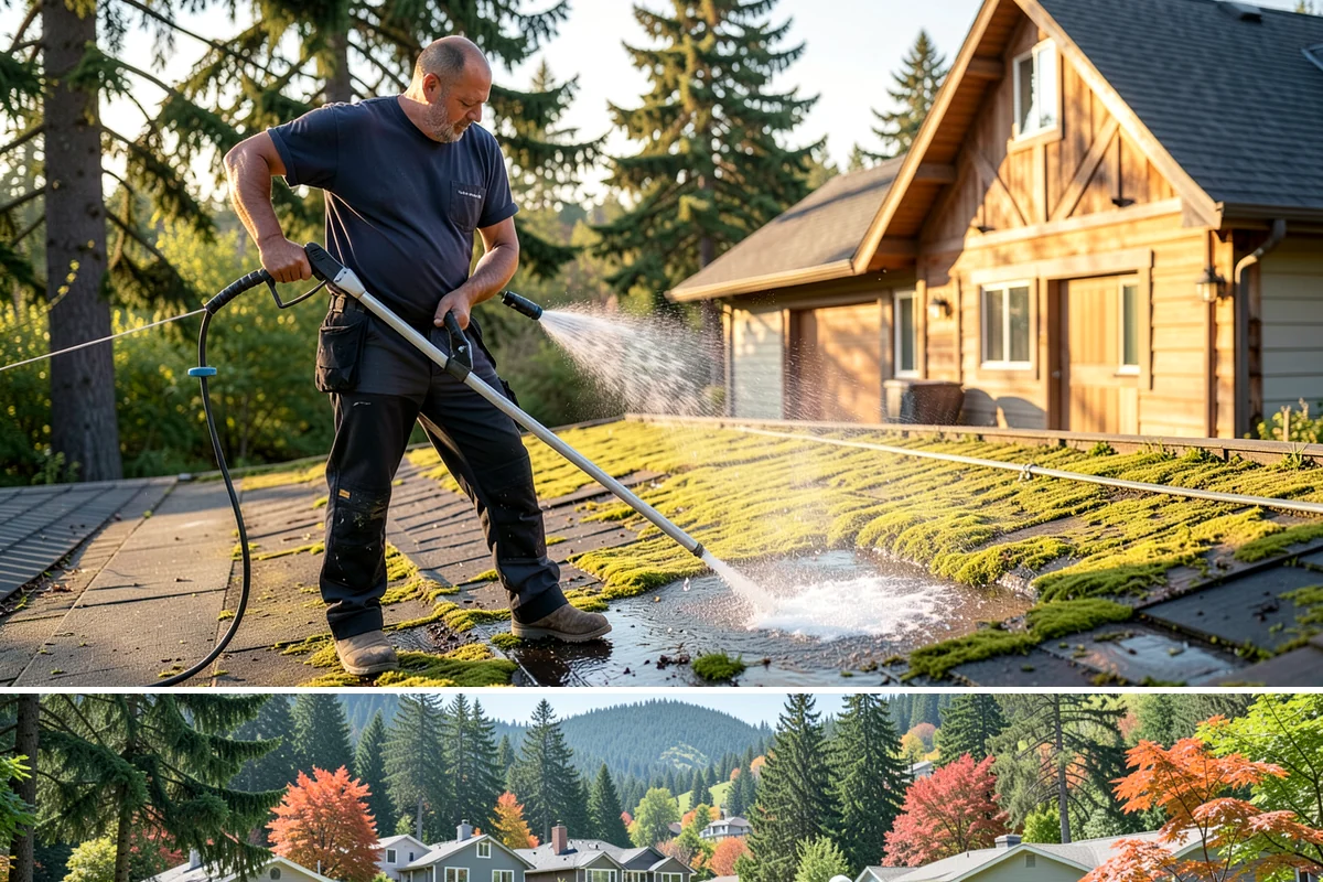 Asphalt Driveway Cleaning in Fircrest, Pierce County, WA - Warm, dry days are best so the porous asphalt can dry fully after cleaning.