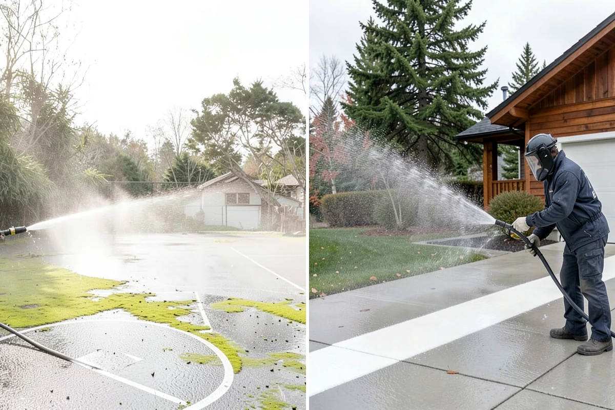 Asphalt Driveway Cleaning in Gig Harbor, Pierce County, WA - Inspect the asphalt for cracks and loose areas