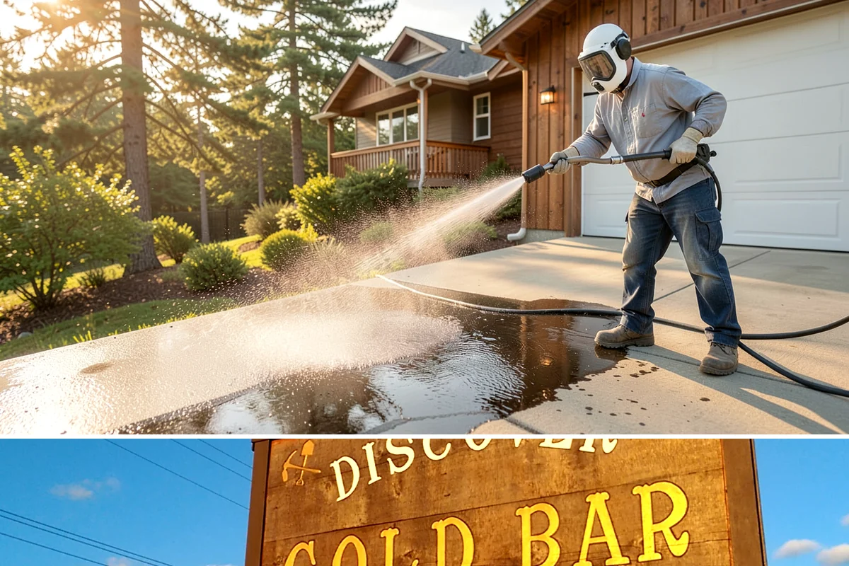 Asphalt Driveway Cleaning in Gold Bar, Snohomish County, WA - Warm, dry days are best so the porous asphalt can dry fully after cleaning.