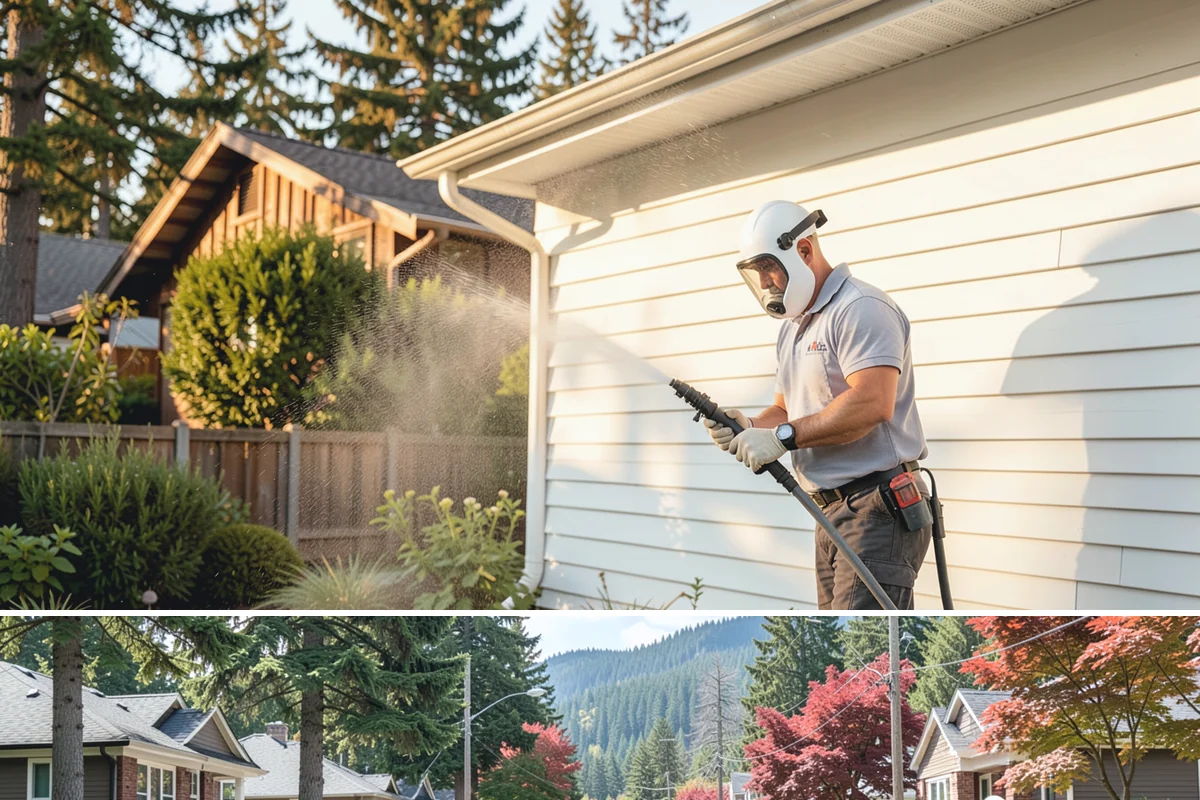 Asphalt Driveway Cleaning in Hunts Point, King County, WA - Warm, dry days are best so the porous asphalt can dry fully after cleaning.