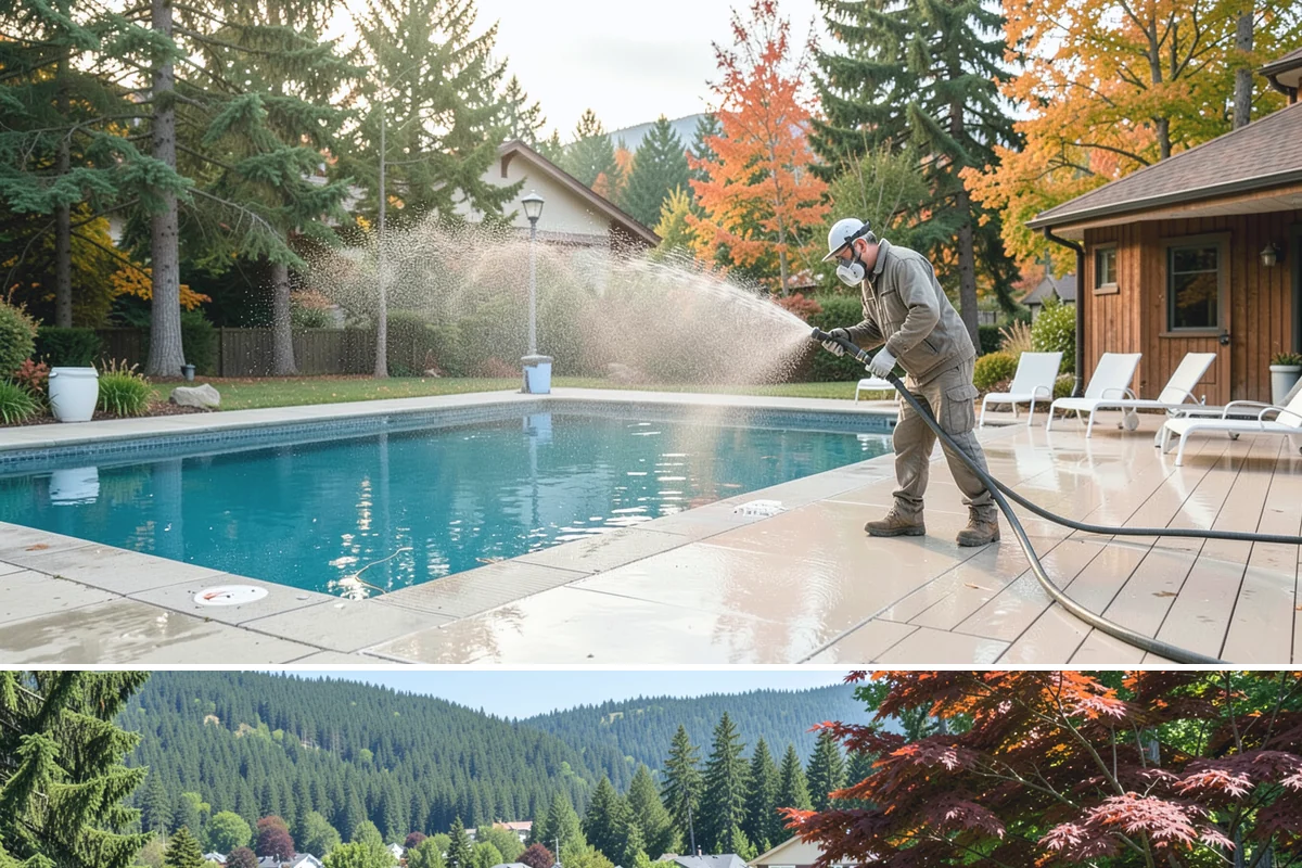 Asphalt Driveway Cleaning in Index, Snohomish County, WA - Warm, dry days are best so the porous asphalt can dry fully after cleaning.