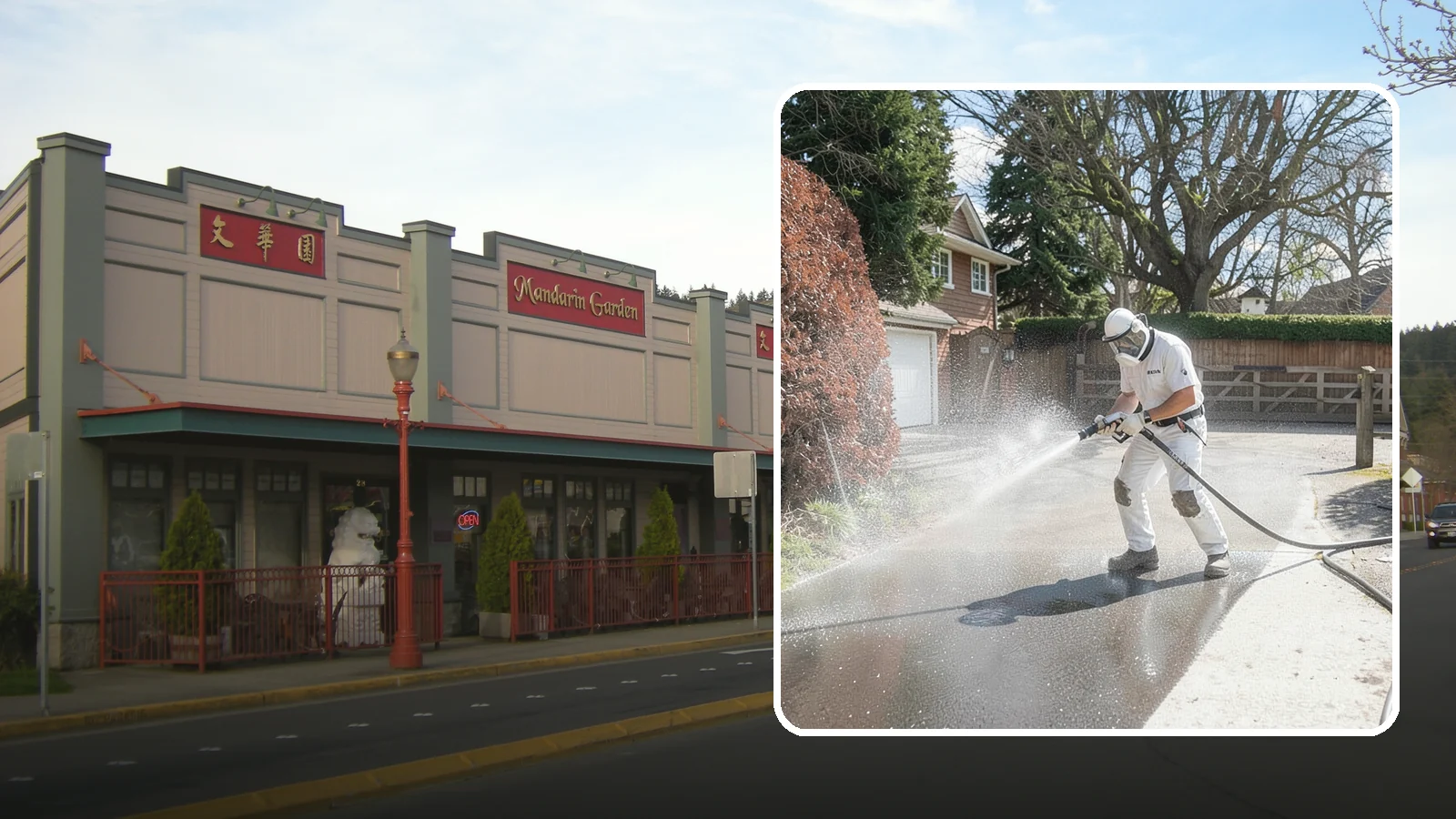 Asphalt Driveway Cleaning in Issaquah, King County, WA - Gentle yet effective cleaning for asphalt driveways that removes growth and grime without harming the binder.