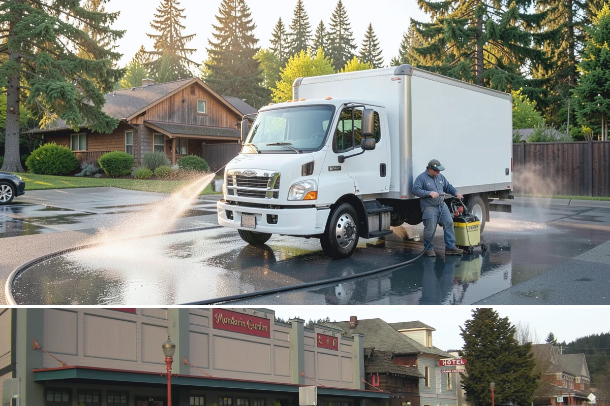 Asphalt Driveway Cleaning in Issaquah, King County, WA - Warm, dry days are best so the porous asphalt can dry fully after cleaning.