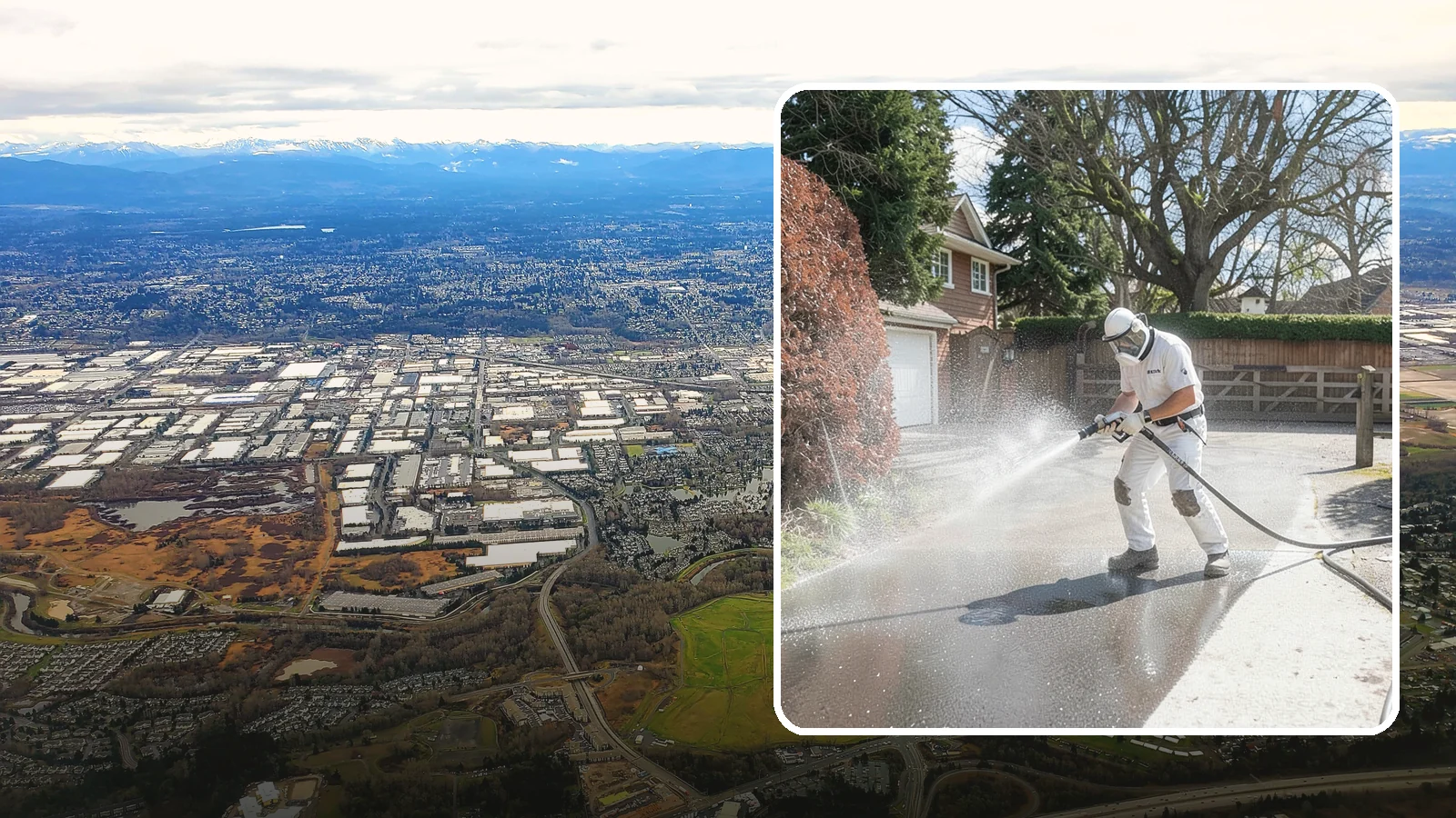 Asphalt Driveway Cleaning in Kent, King County, WA - Gentle yet effective cleaning for asphalt driveways that removes growth and grime without harming the binder.