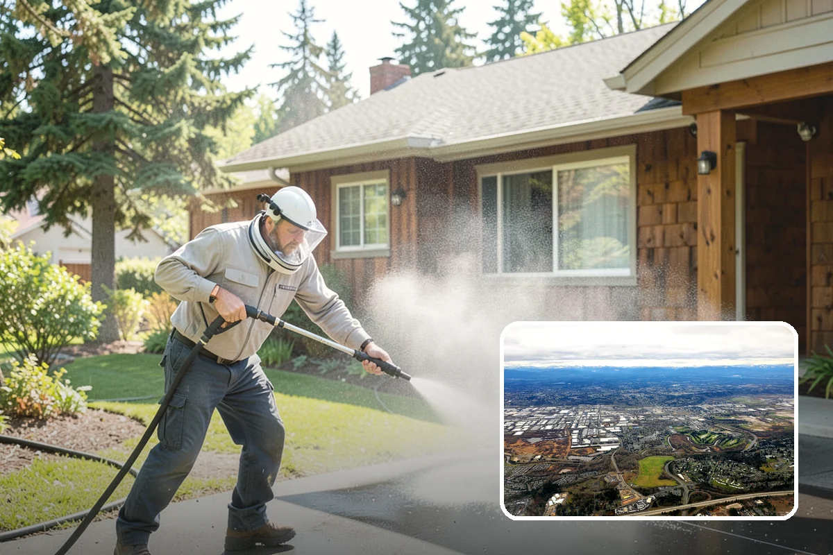 Asphalt Driveway Cleaning in Kent, King County, WA - Cleans without dislodging asphalt aggregate