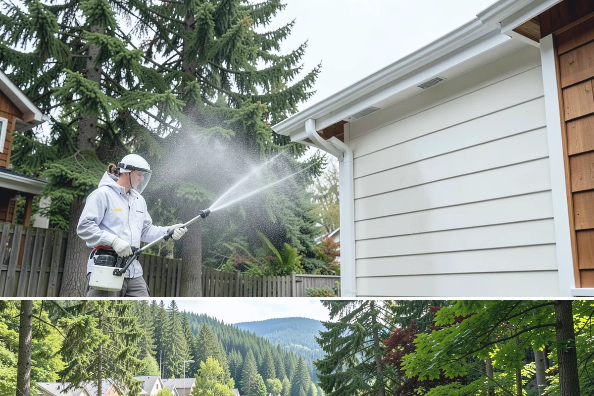 Asphalt Driveway Cleaning in Lake Forest Park, King County, WA - Warm, dry days are best so the porous asphalt can dry fully after cleaning.