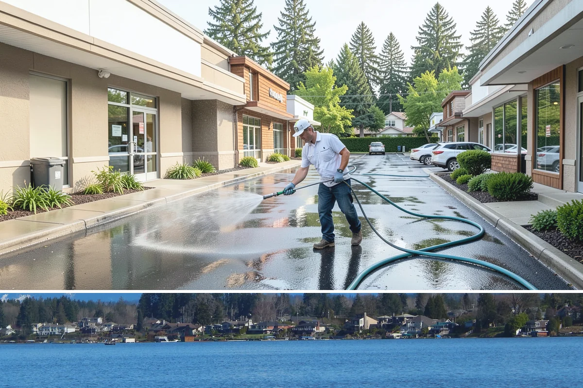 Asphalt Driveway Cleaning in Lake Stevens, Snohomish County, WA - Warm, dry days are best so the porous asphalt can dry fully after cleaning.