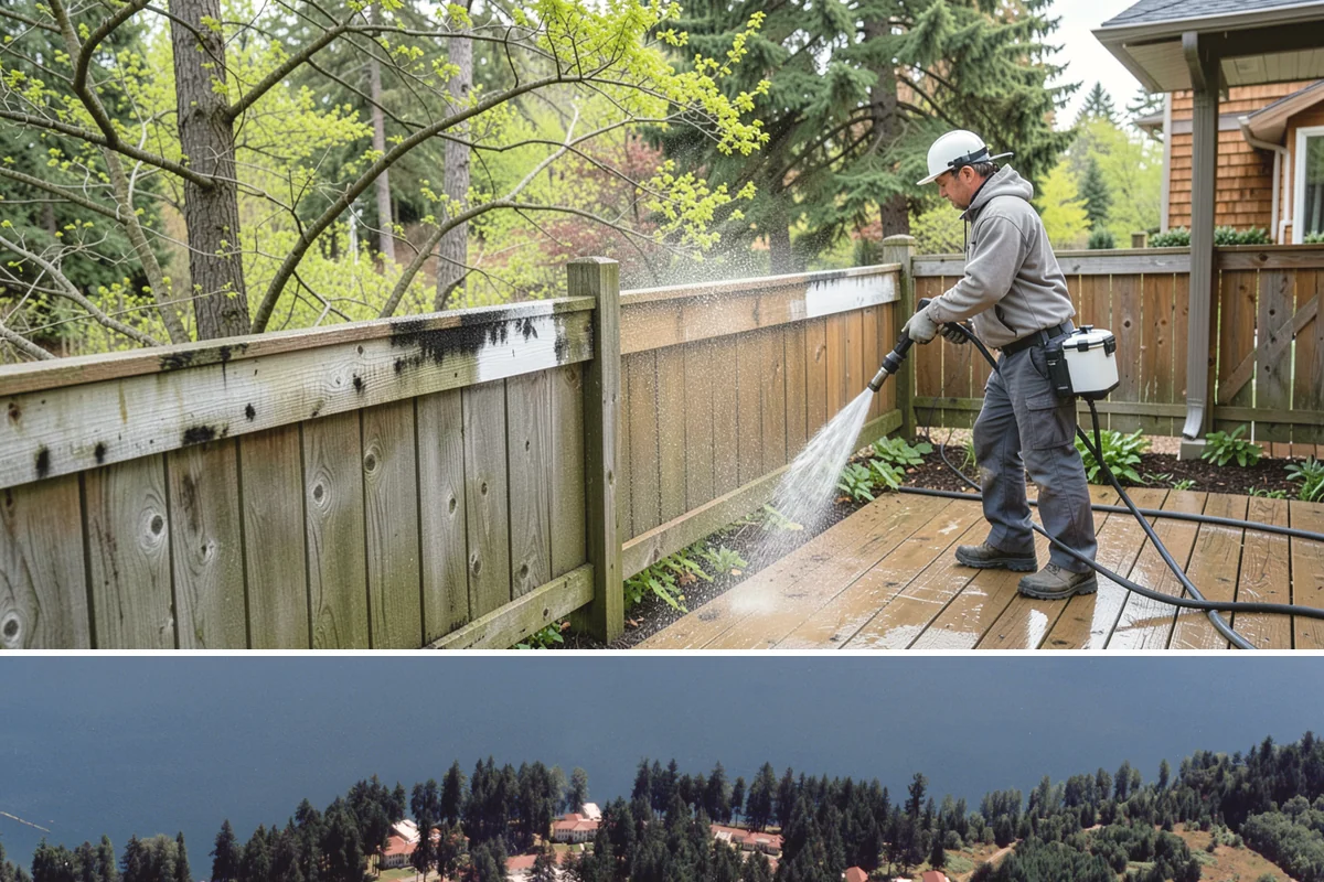 Asphalt Driveway Cleaning in Lakewood, Pierce County, WA - Warm, dry days are best so the porous asphalt can dry fully after cleaning.