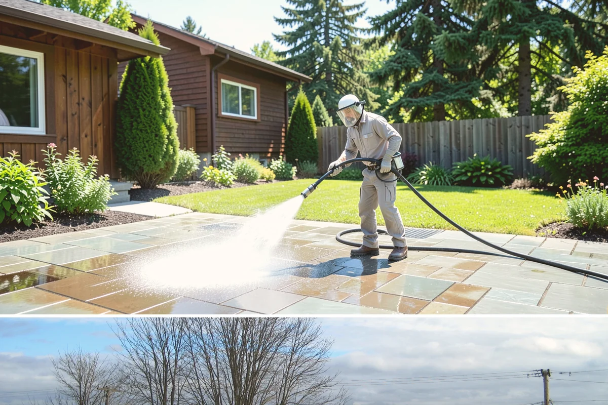 Asphalt Driveway Cleaning in Langley, Island County, WA - Warm, dry days are best so the porous asphalt can dry fully after cleaning.