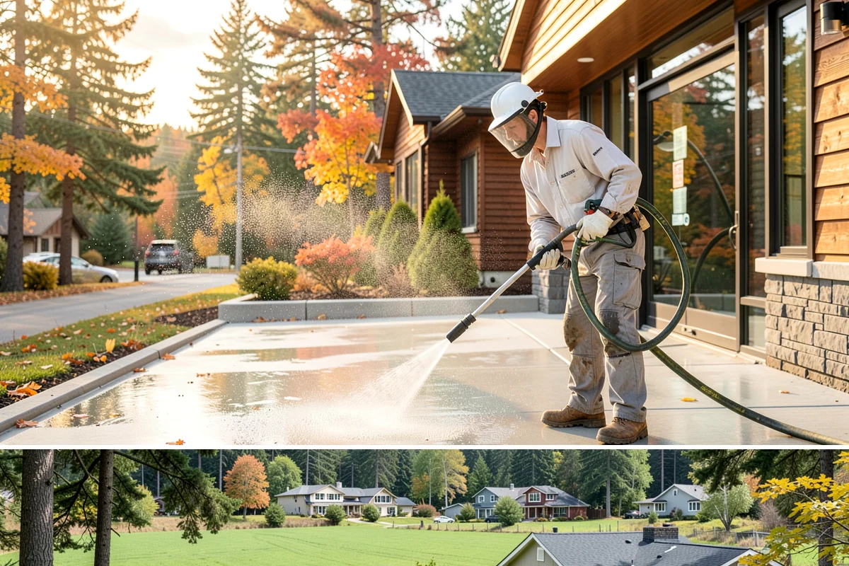 Asphalt Driveway Cleaning in Lyman, Skagit County, WA - Warm, dry days are best so the porous asphalt can dry fully after cleaning.