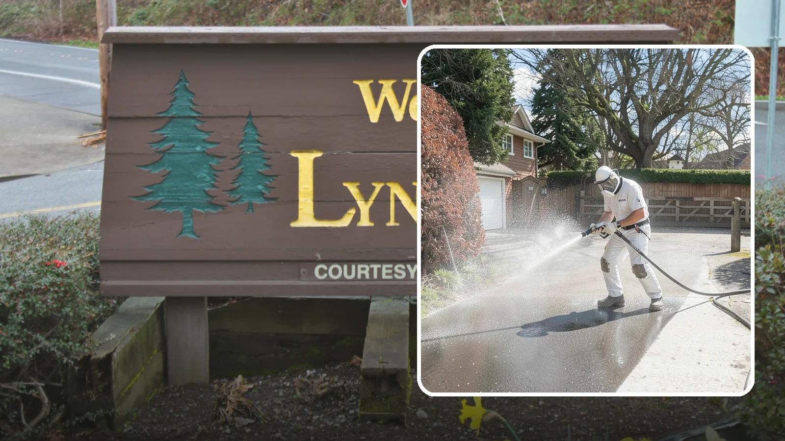 Asphalt Driveway Cleaning in Lynnwood, Snohomish County, WA - Gentle yet effective cleaning for asphalt driveways that removes growth and grime without harming the binder.