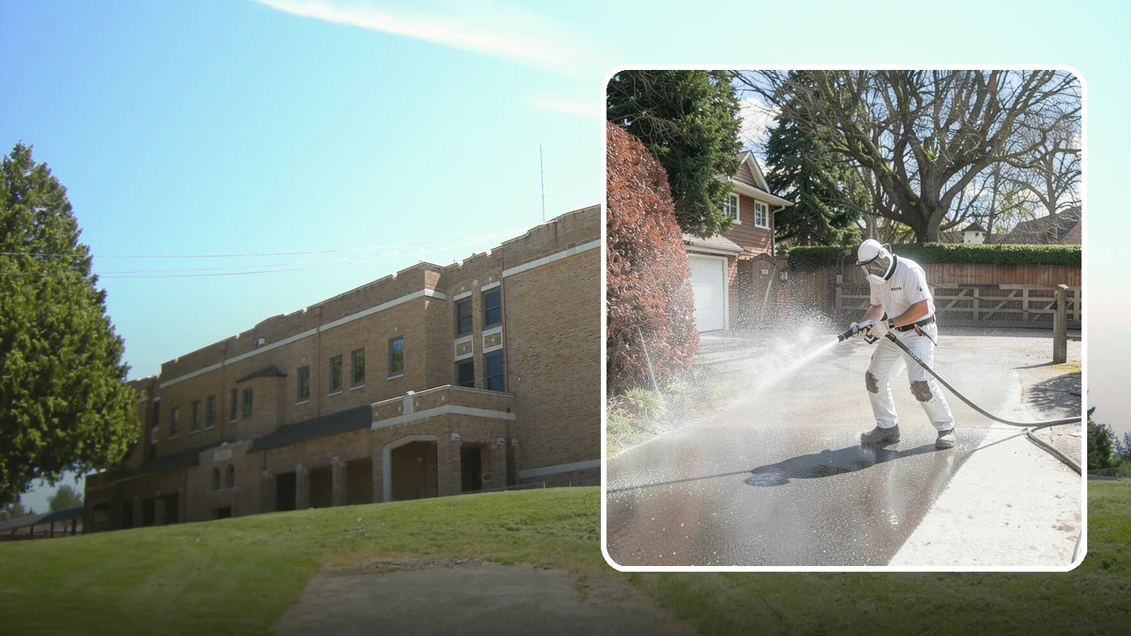 Asphalt Driveway Cleaning in Maple Valley, King County, WA - Gentle yet effective cleaning for asphalt driveways that removes growth and grime without harming the binder.