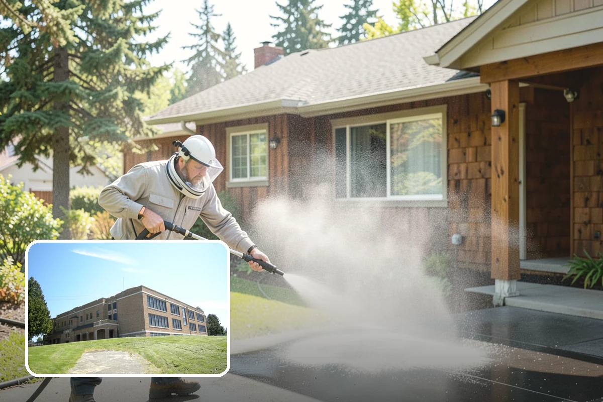 Asphalt Driveway Cleaning in Maple Valley, King County, WA - Cleans without dislodging asphalt aggregate