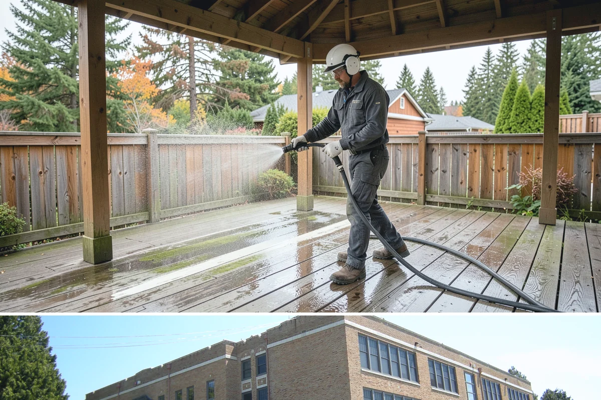 Asphalt Driveway Cleaning in Maple Valley, King County, WA - Warm, dry days are best so the porous asphalt can dry fully after cleaning.