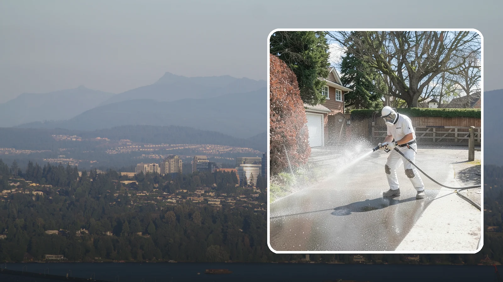 Asphalt Driveway Cleaning in Medina, King County, WA - Gentle yet effective cleaning for asphalt driveways that removes growth and grime without harming the binder.