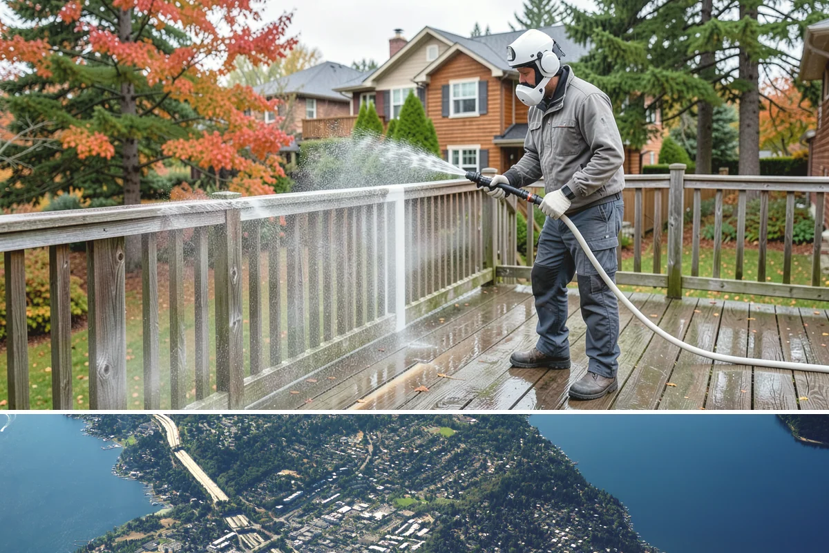 Asphalt Driveway Cleaning in Mercer Island, King County, WA - Warm, dry days are best so the porous asphalt can dry fully after cleaning.