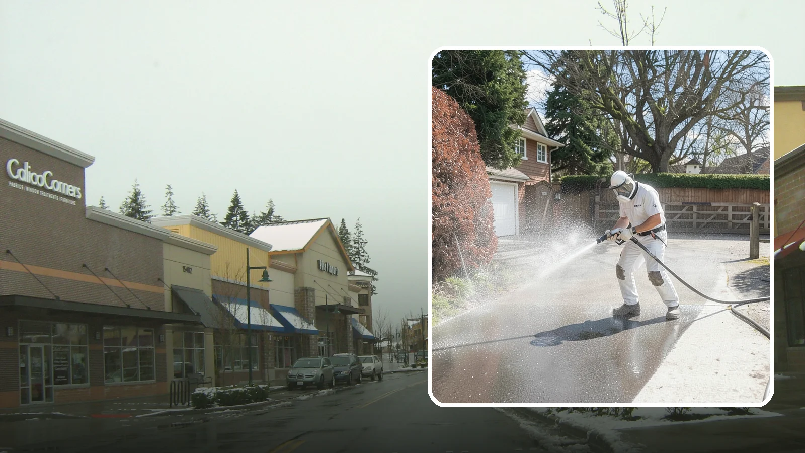 Asphalt Driveway Cleaning in Mill Creek, Snohomish County, WA - Gentle yet effective cleaning for asphalt driveways that removes growth and grime without harming the binder.