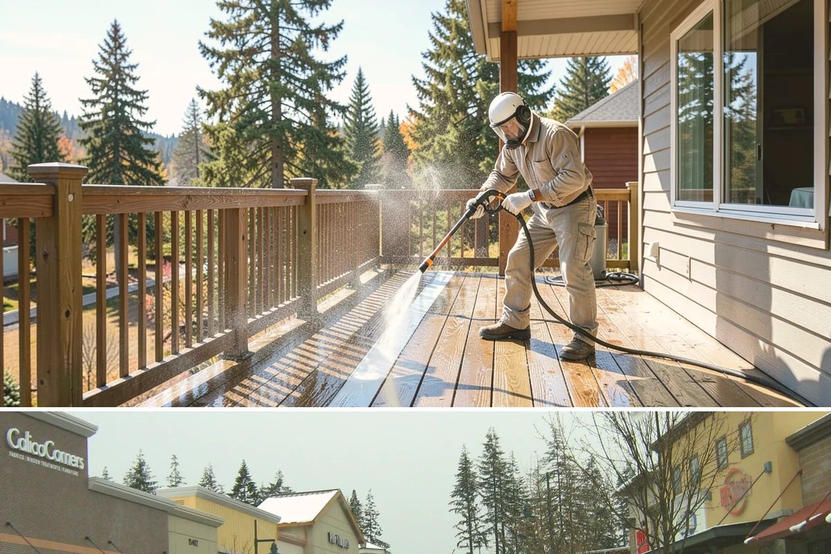 Asphalt Driveway Cleaning in Mill Creek, Snohomish County, WA - Warm, dry days are best so the porous asphalt can dry fully after cleaning.