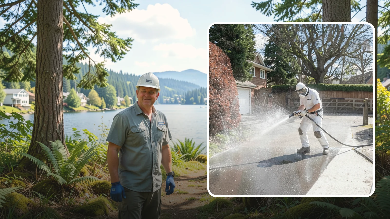Asphalt Driveway Cleaning in Milton, King County, WA - Gentle yet effective cleaning for asphalt driveways that removes growth and grime without harming the binder.