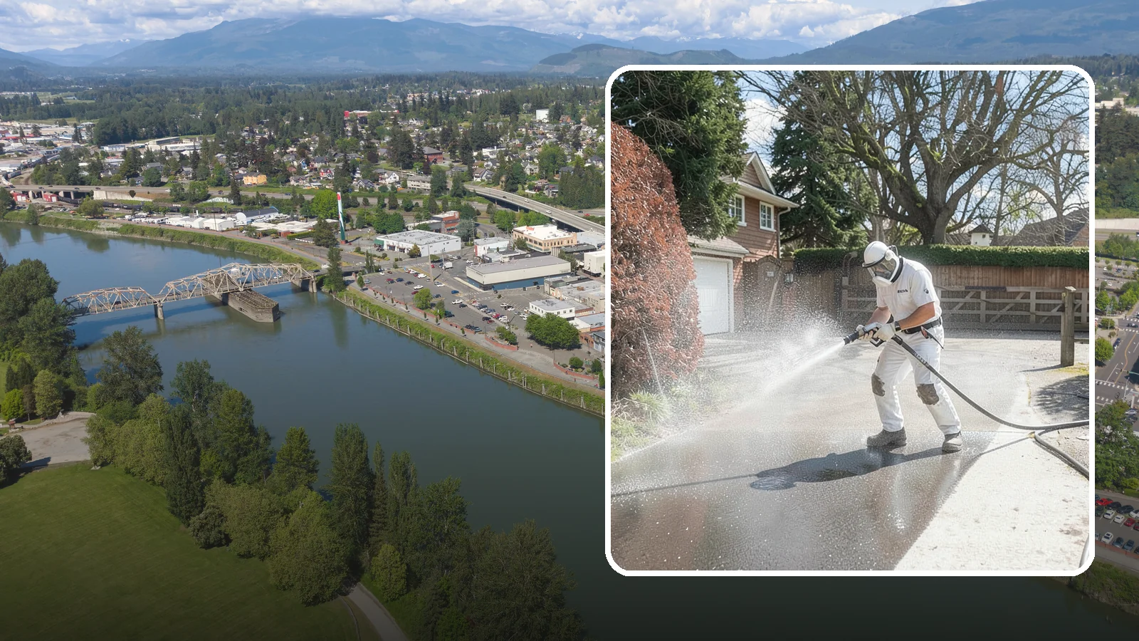 Asphalt Driveway Cleaning in Mount Vernon, Skagit County, WA - Gentle yet effective cleaning for asphalt driveways that removes growth and grime without harming the binder.