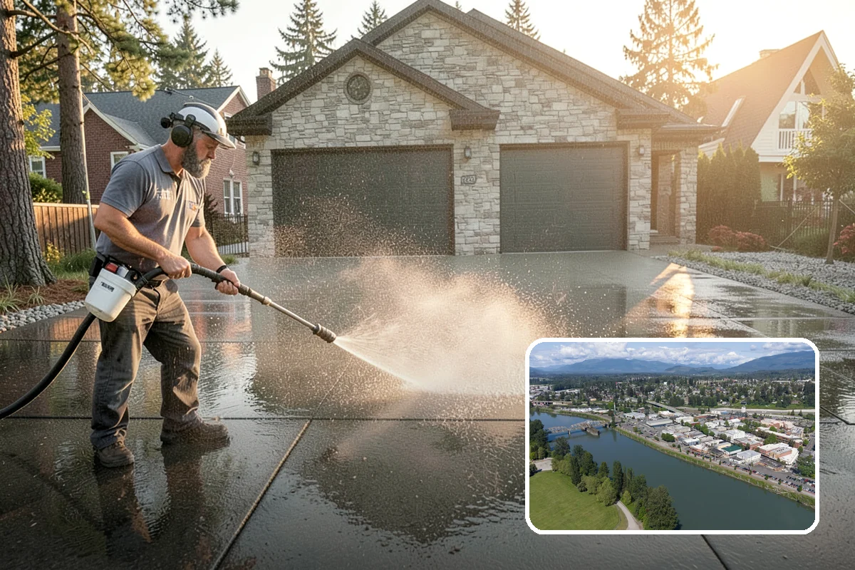 Asphalt Driveway Cleaning in Mount Vernon, Skagit County, WA - Cleans without dislodging asphalt aggregate