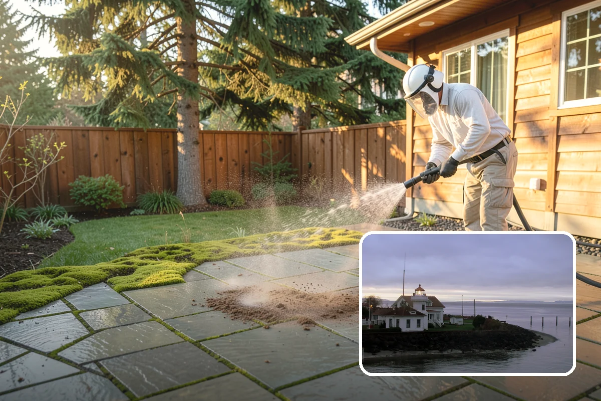 Asphalt Driveway Cleaning in Mukilteo, Snohomish County, WA - Cleans without dislodging asphalt aggregate