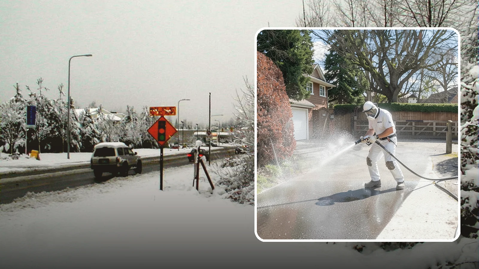 Asphalt Driveway Cleaning in Newcastle, King County, WA - Gentle yet effective cleaning for asphalt driveways that removes growth and grime without harming the binder.
