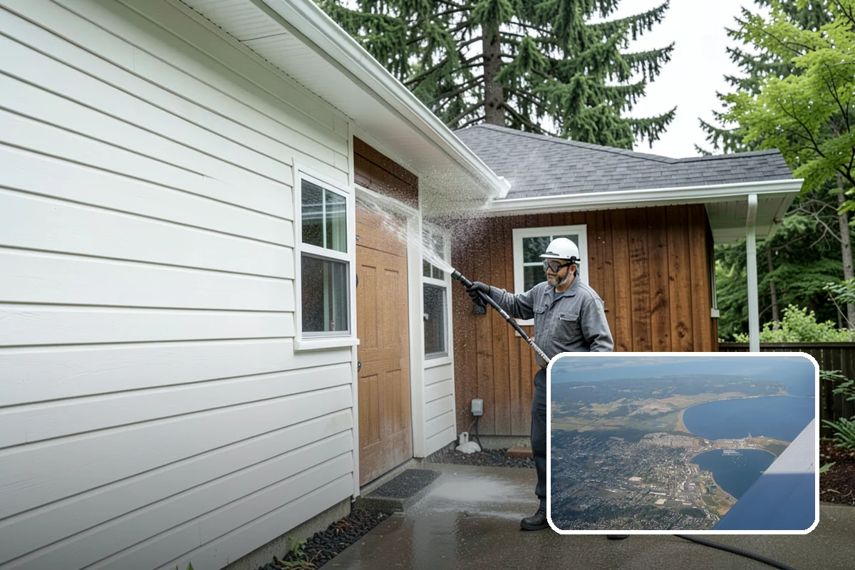 Asphalt Driveway Cleaning in Oak Harbor, Island County, WA - Cleans without dislodging asphalt aggregate