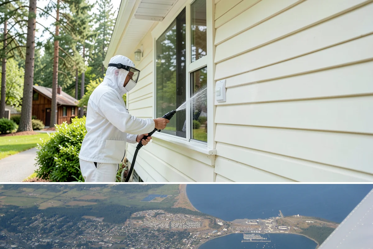 Asphalt Driveway Cleaning in Oak Harbor, Island County, WA - Warm, dry days are best so the porous asphalt can dry fully after cleaning.