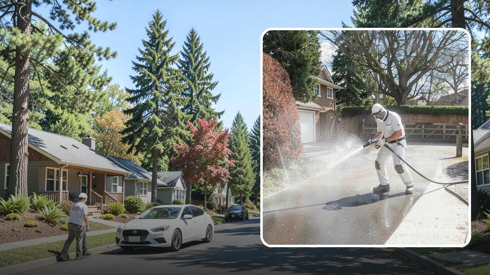 Asphalt Driveway Cleaning in Orting, Pierce County, WA - Gentle yet effective cleaning for asphalt driveways that removes growth and grime without harming the binder.