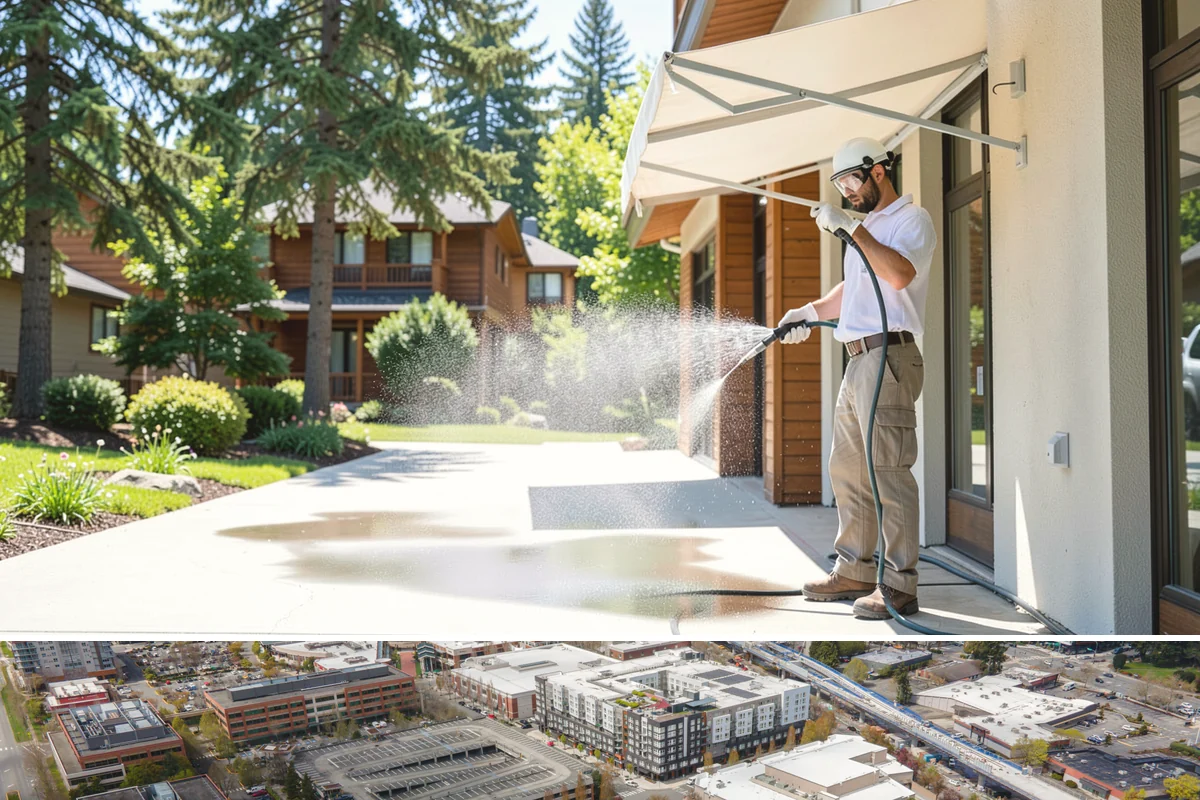 Asphalt Driveway Cleaning in Redmond, King County, WA - Warm, dry days are best so the porous asphalt can dry fully after cleaning.