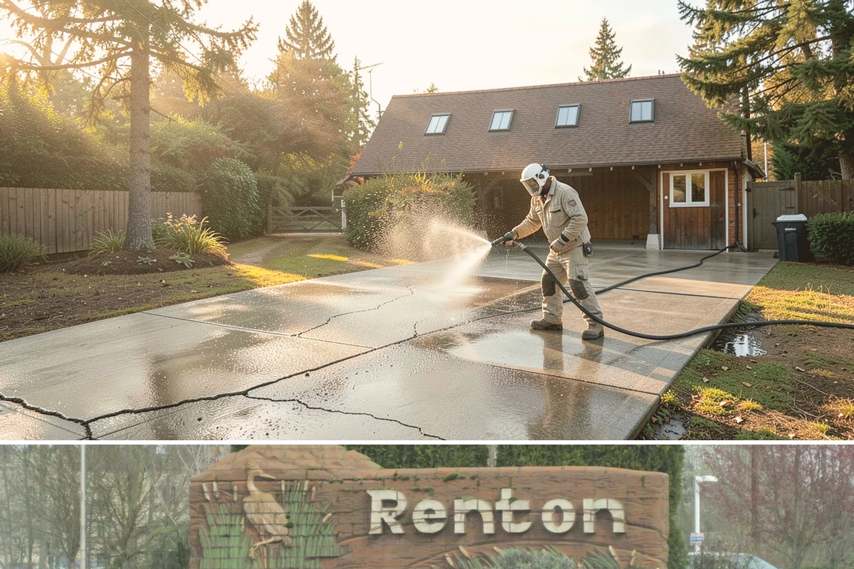 Asphalt Driveway Cleaning in Renton, King County, WA - Warm, dry days are best so the porous asphalt can dry fully after cleaning.