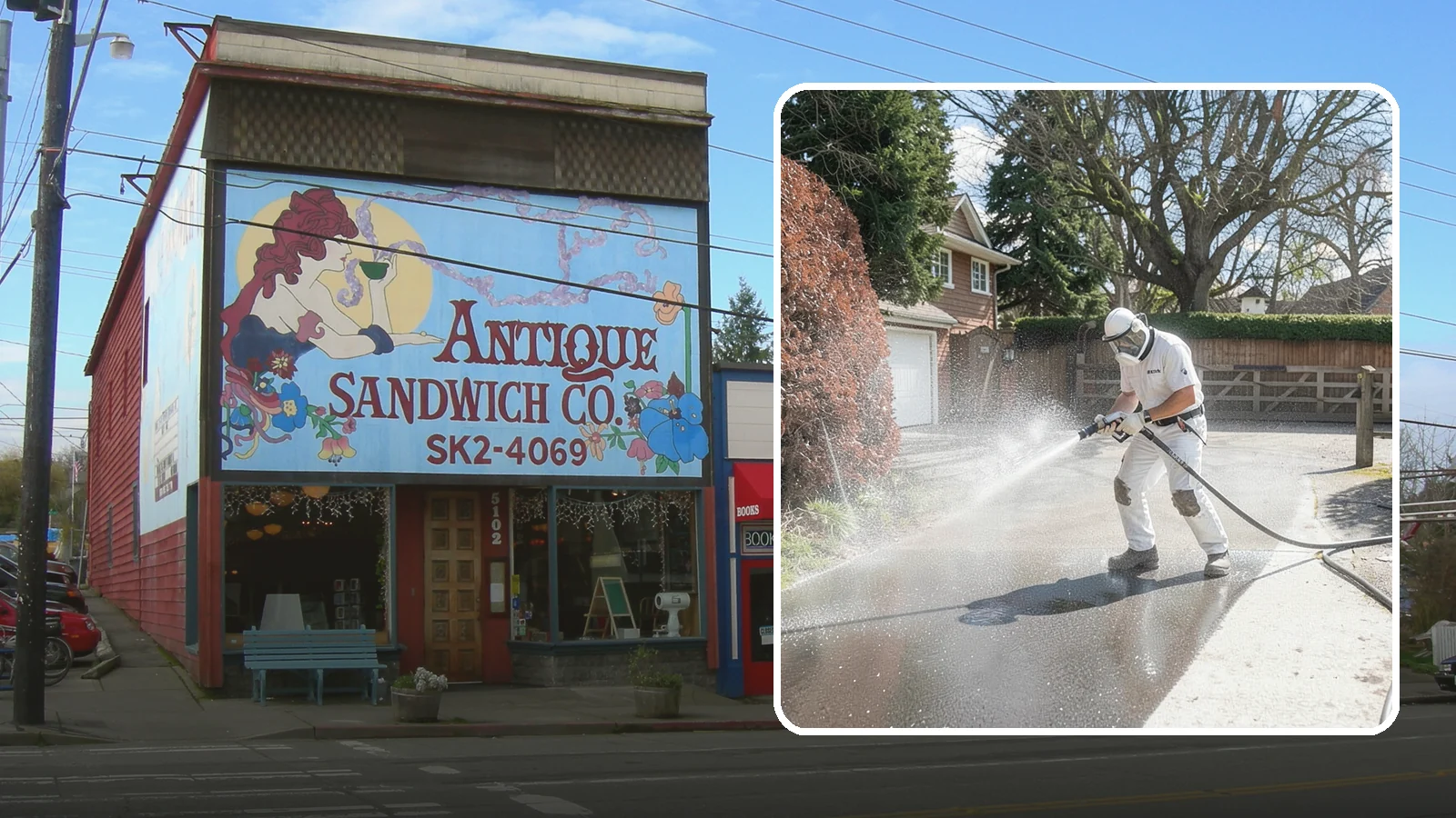Asphalt Driveway Cleaning in Ruston, Pierce County, WA - Gentle yet effective cleaning for asphalt driveways that removes growth and grime without harming the binder.