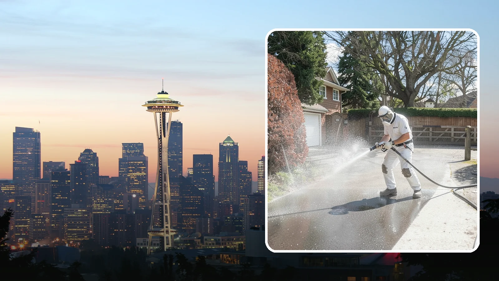 Asphalt Driveway Cleaning in Seattle, King County, WA - Gentle yet effective cleaning for asphalt driveways that removes growth and grime without harming the binder.