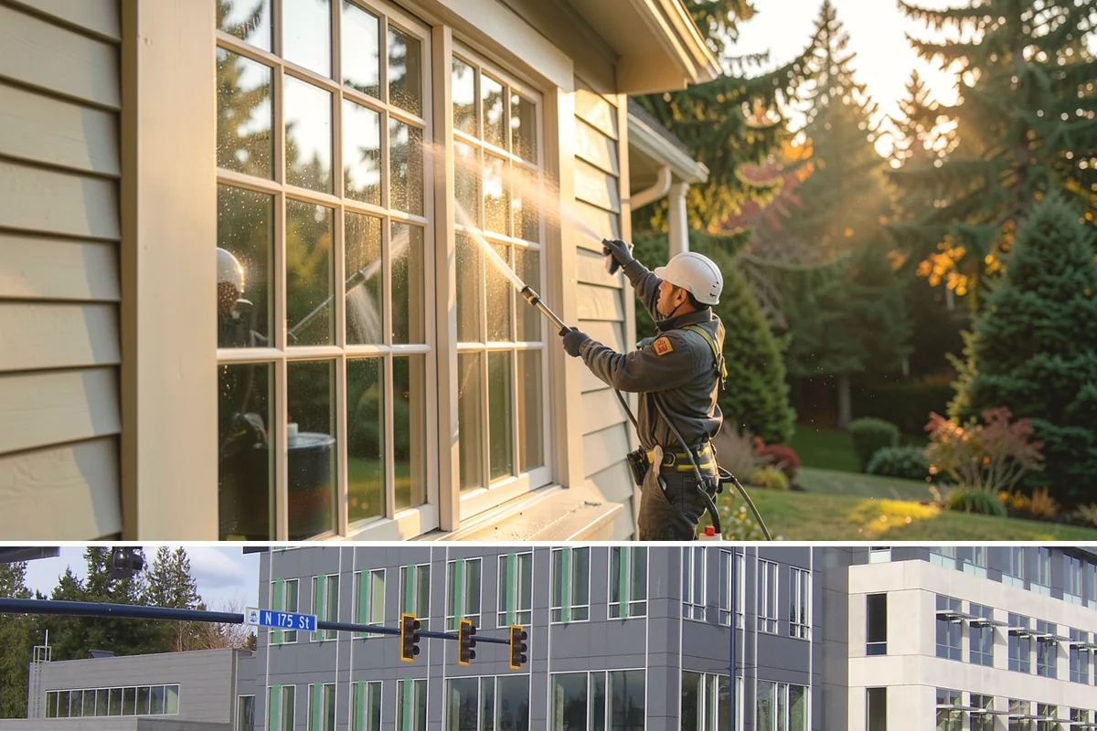 Asphalt Driveway Cleaning in Shoreline, King County, WA - Warm, dry days are best so the porous asphalt can dry fully after cleaning.